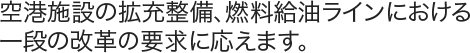 空港施設の拡充整備、燃料給油ラインにおける一段の改革の要求に応えます。